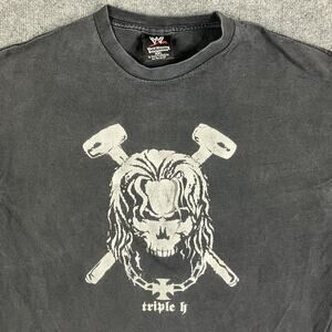WWE TShirt Triple H Men 2XL Black Skull Wrestling Bring The Hammer Down Vintage